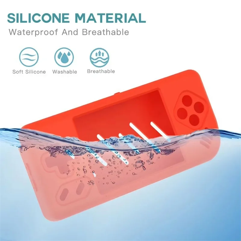 Custodia Protettiva in Silicone Per Manica Console da Gioco Portatile Anbernic Rg28xx Con Cinturino - Rosso
