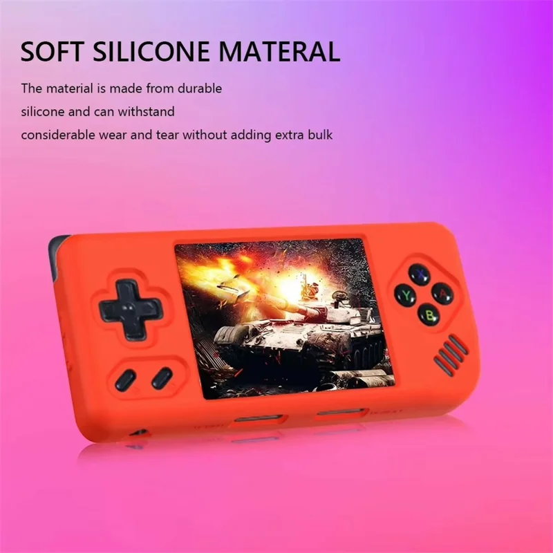 Custodia Protettiva in Silicone Per Manica Console da Gioco Portatile Anbernic Rg28xx Con Cinturino - Rosso