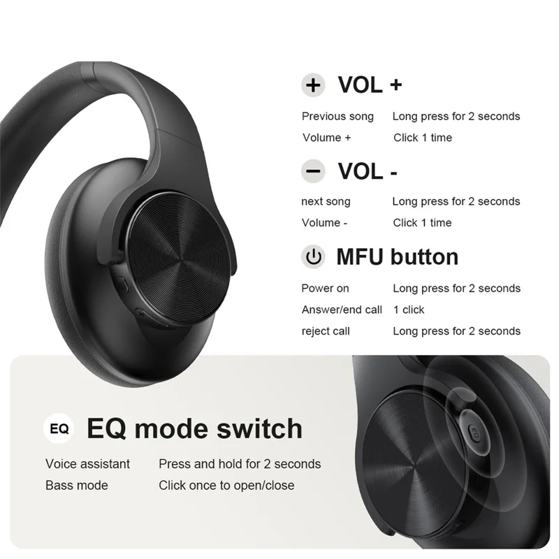 LENOVO Erazer G50 Wireless Bluetooth-compatible Stereo Headphone Over-Ear Foldable Music Headset - Beige