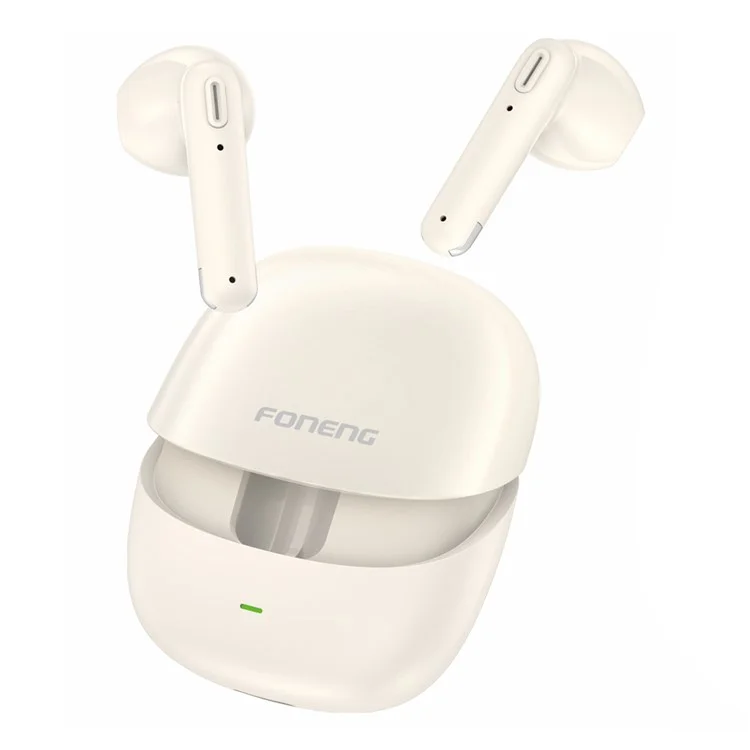 Foneng BL151 Bluetooth 5.3 TWS Wireless Earbuds HiFi Sound Semi-in-orb Headphones - Branco Leitoso
