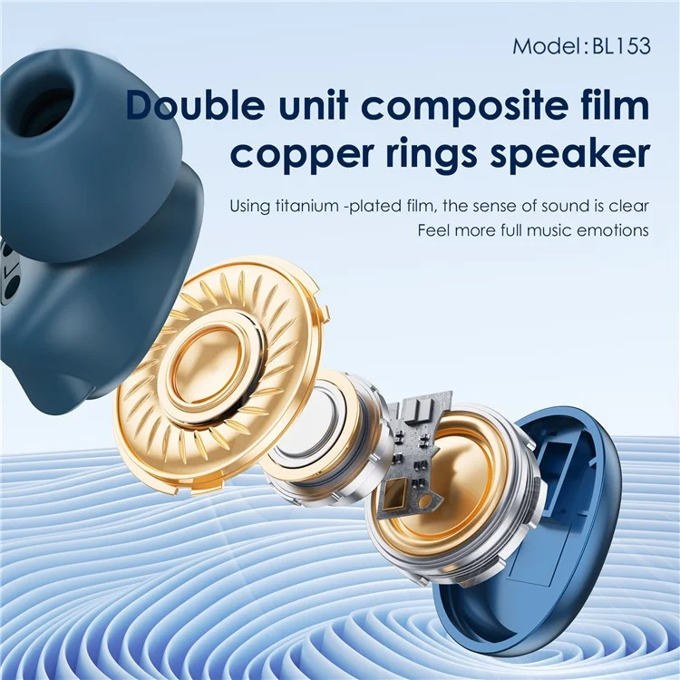Foneng BL153 TWS Bluetooth In-ear-ohrhörer Earphone Wireless Touch Control Musik Headset - Beige