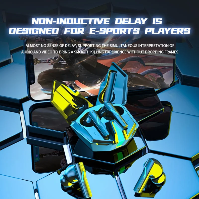 YW14 Low Latency Gaming Bluetooth-compatible Headset Noise Reduction Music Headset - Black