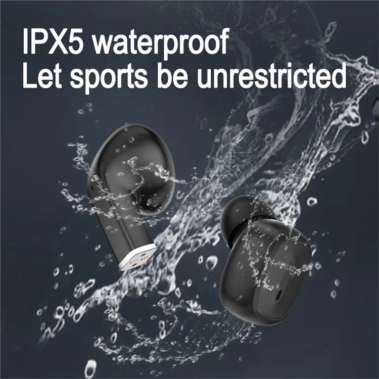 J32 2 Pair Wireless Earbuds Bluetooth-compatible 5.3 LED Display Sport Headphones Noise Cancelling - Black