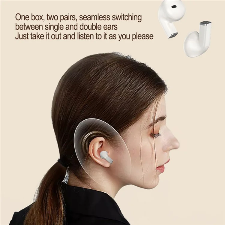 J32 2 Pair Wireless Earbuds Bluetooth-compatible 5.3 LED Display Sport Headphones Noise Cancelling - Black