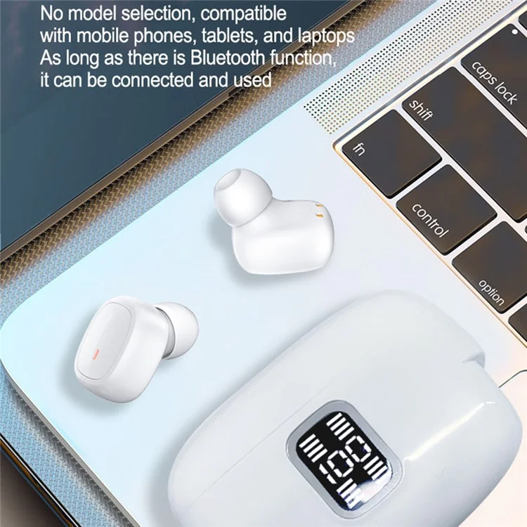 J32 2 Pair Wireless Earbuds Bluetooth-compatible 5.3 LED Display Sport Headphones Noise Cancelling - Black