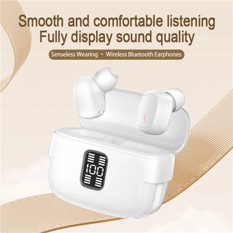 J32 2 Pair Wireless Earbuds Bluetooth-compatible 5.3 LED Display Sport Headphones Noise Cancelling - Black