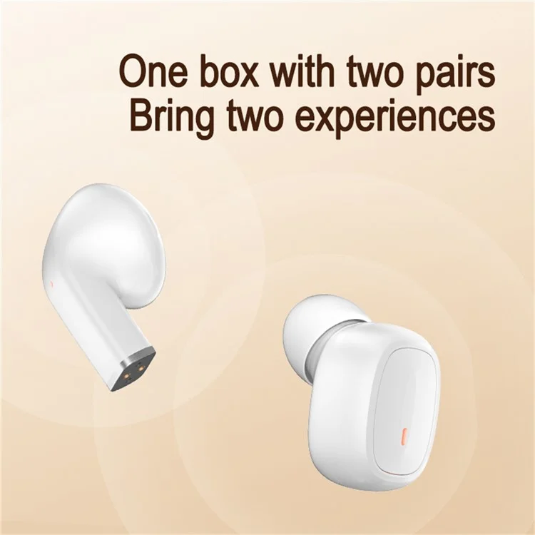J32 2 Pair Wireless Earbuds Bluetooth-compatible 5.3 LED Display Sport Headphones Noise Cancelling - Black
