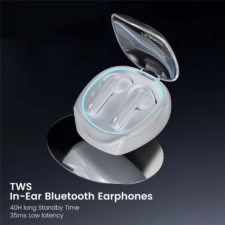 Toocki HE-068 TWS Bluetooth In-Ear Earphone Wireless Music Aurictos de Juegos - Blanco