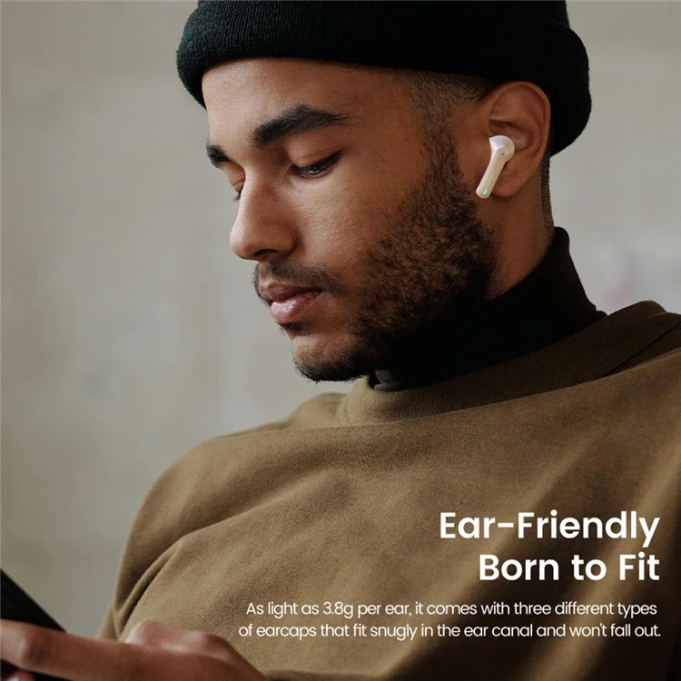 Toocki HE-068 TWS Bluetooth In-Ear Earphone Wireless Music Aurictos de Juegos - Blanco