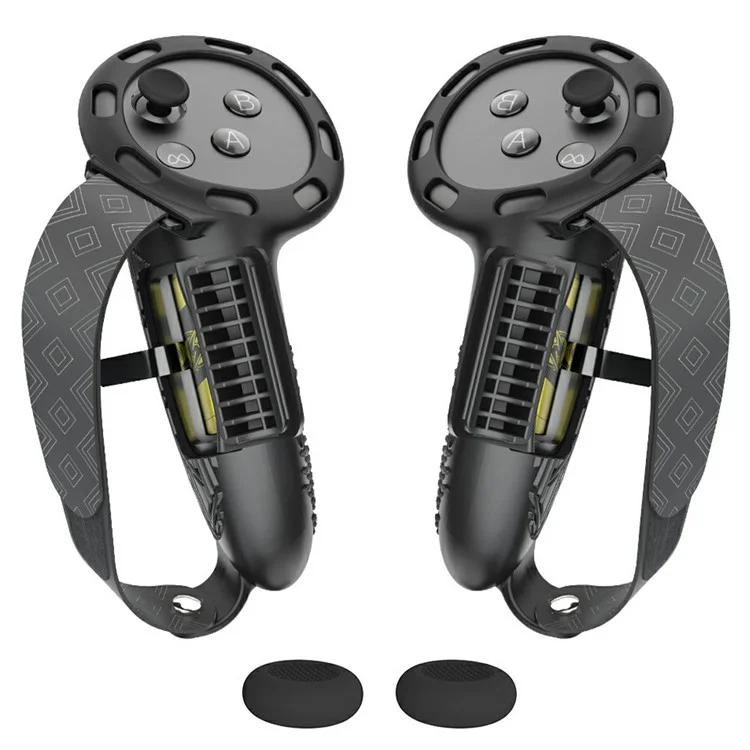 1 Pair For Meta Quest 3 / 3S Controller Grips Cover Silicone Extended Handle Accessories - Black
