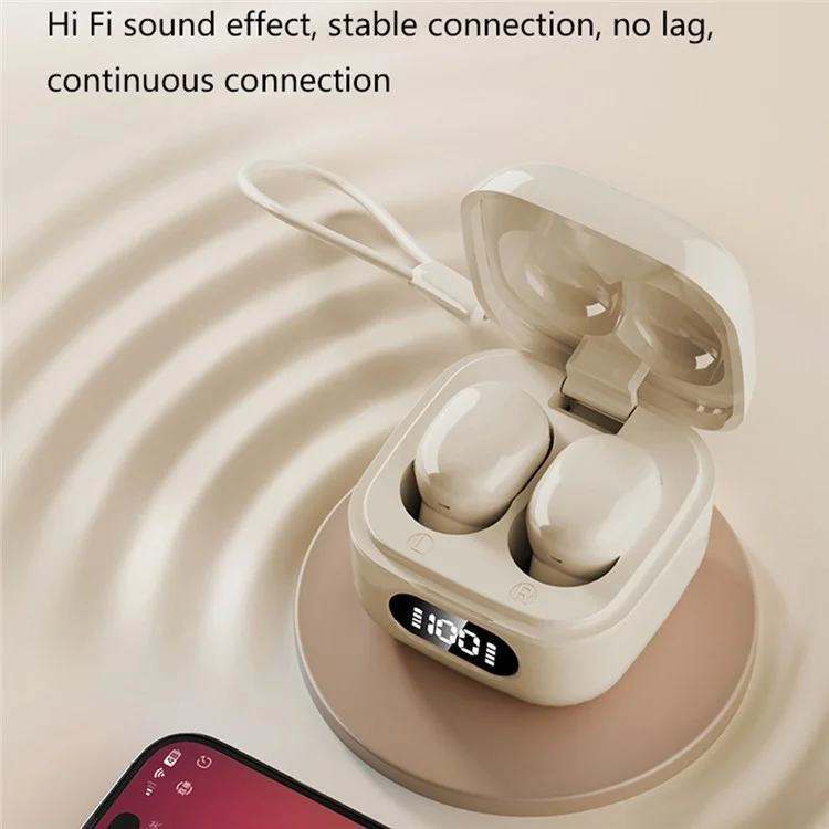BH30 Mini TWS Bluetooth 5.3 Earbudes de Fones de Ouvido Ineversos Touch Control Wireless Music Headset - nu
