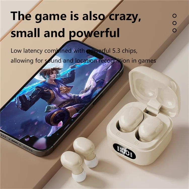 BH30 Mini TWS Bluetooth 5.3 Earbudes de Fones de Ouvido Ineversos Touch Control Wireless Music Headset - nu