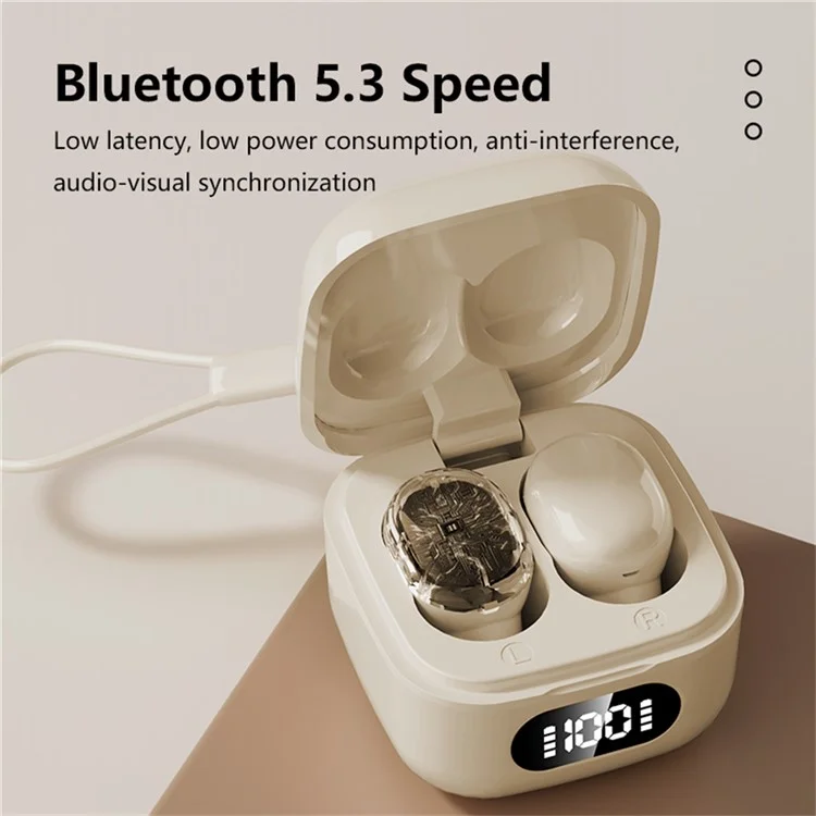 BH30 Mini TWS Bluetooth 5.3 Earbudes de Fones de Ouvido Ineversos Touch Control Wireless Music Headset - nu