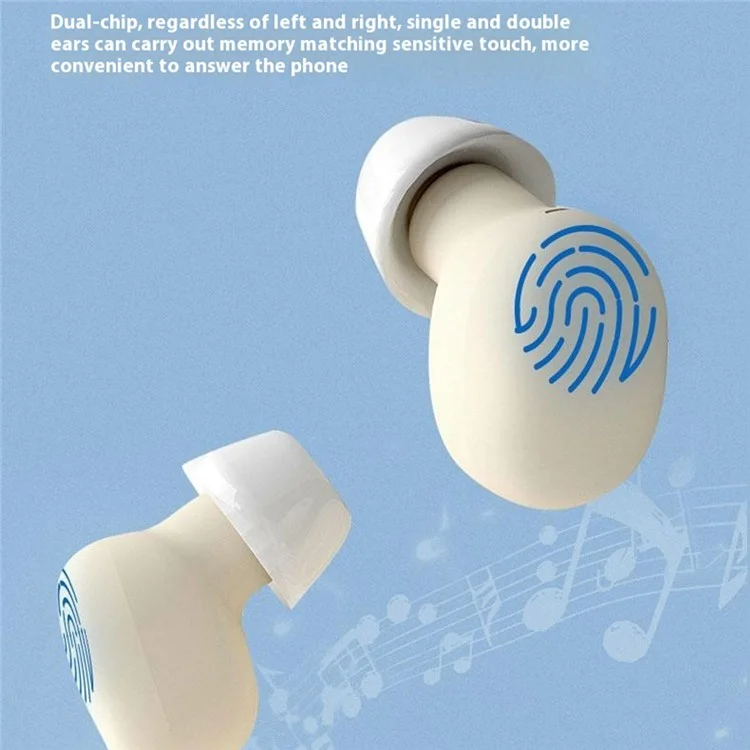 BH27 Mini TWS Bluetooth-compatible 5.3 Sleep In-Ear Earphone Touch Control Music Gaming Headset - Black