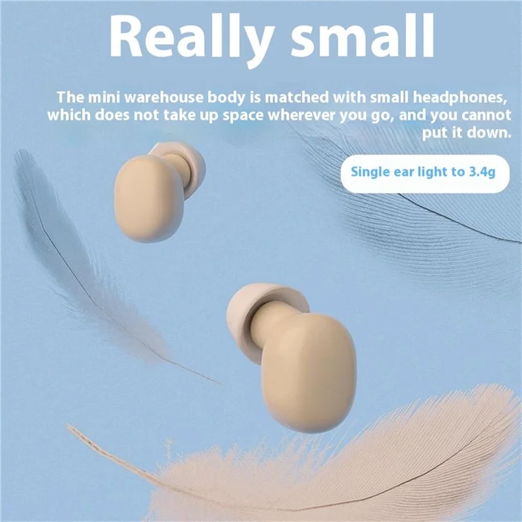 BH27 Mini TWS Bluetooth-compatible 5.3 Sleep In-Ear Earphone Touch Control Music Gaming Headset - Black
