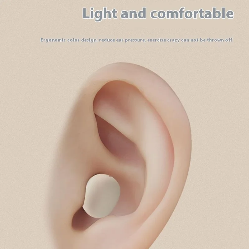 BH27 Mini TWS Bluetooth-compatible 5.3 Sleep In-Ear Earphone Touch Control Music Gaming Headset - Nude