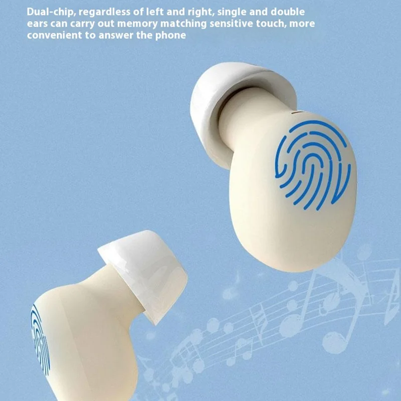 BH27 Mini TWS Bluetooth-compatible 5.3 Sleep In-Ear Earphone Touch Control Music Gaming Headset - Nude