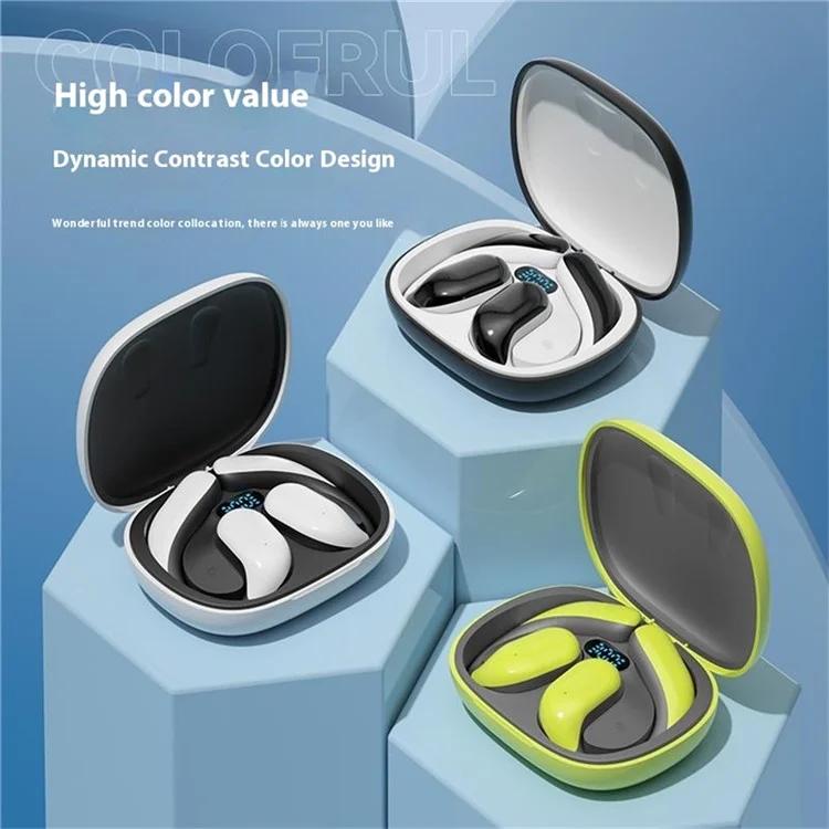 M65 OWS Bluetooth-compatible Headset Bone Conduction Ear-Hook Wireless Music Earphone - Green
