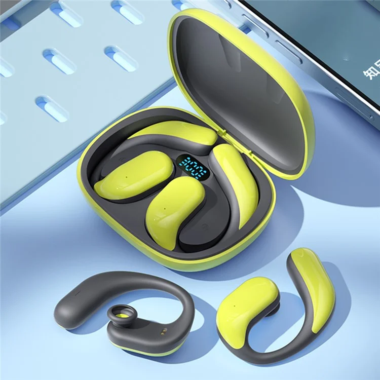 M65 OWS Bluetooth-compatible Headset Bone Conduction Ear-Hook Wireless Music Earphone - Green