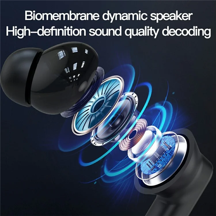 BY16 Bluetooth 5.4 Casque à Casque Écouteur TWS de Façon Naufragée - Noir