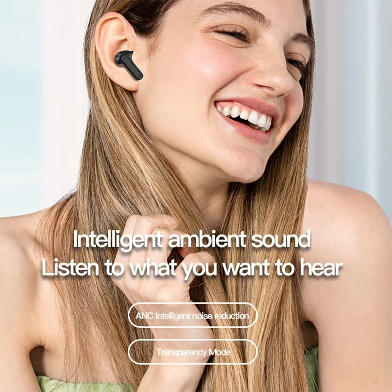 BY16 Bluetooth-compatible 5.4 Headset Noise-Cancelling TWS Earbuds Full-Color Touchscreen - Orange
