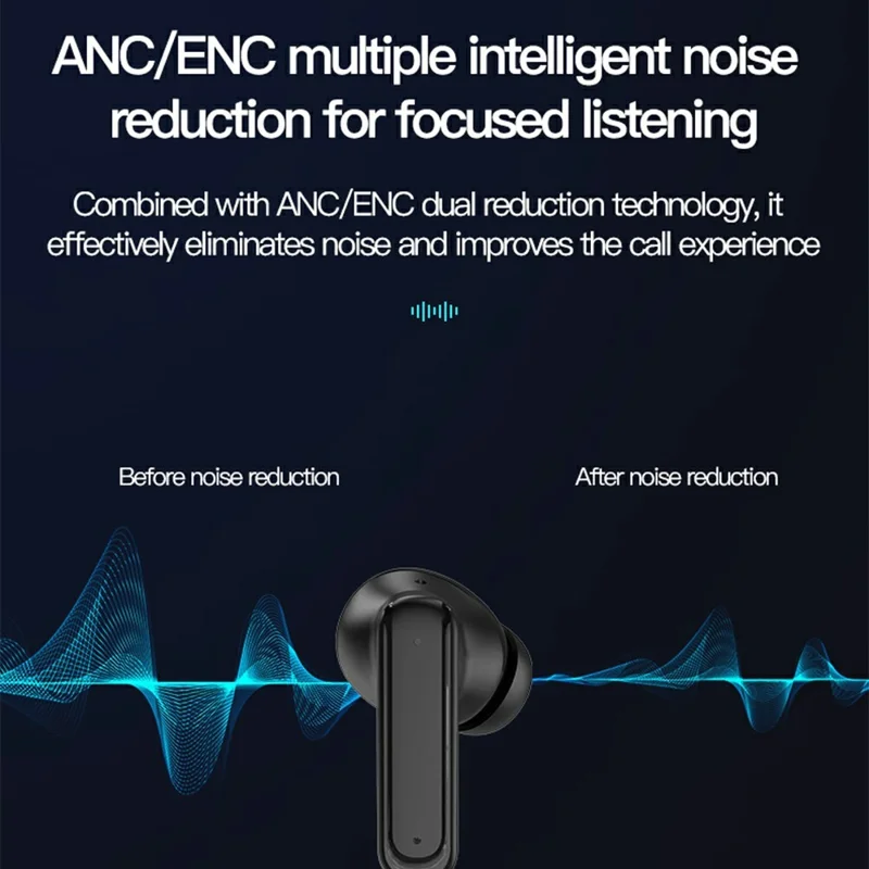 BY16 Bluetooth-compatible 5.4 Headset Noise-Cancelling TWS Earbuds Full-Color Touchscreen - Orange