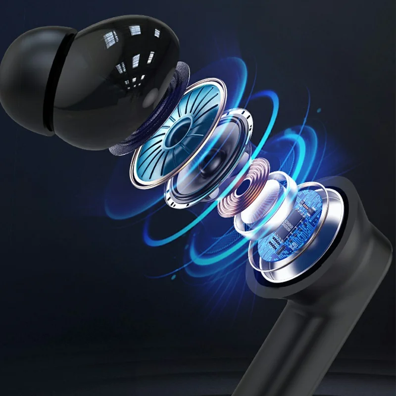 BY16 Bluetooth-compatible 5.4 Headset Noise-Cancelling TWS Earbuds Full-Color Touchscreen - Orange