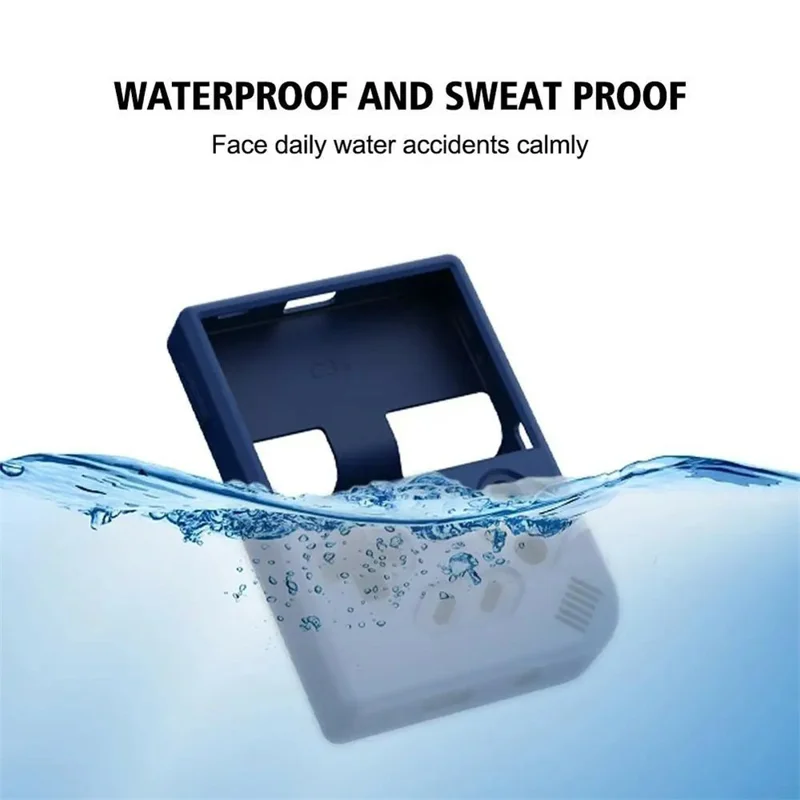 For ANBERNIC RG35XX Plus Silicone Case Handheld Gaming Console Sleeve Cover with Strap - Blue