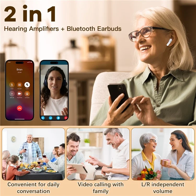 A08 16 Canales Ayudas de Audífonos Bluetooth Auriculares Para Ancianos Auriculares Amplificadores de Sonido Sordos (CE, FCC Certificados)