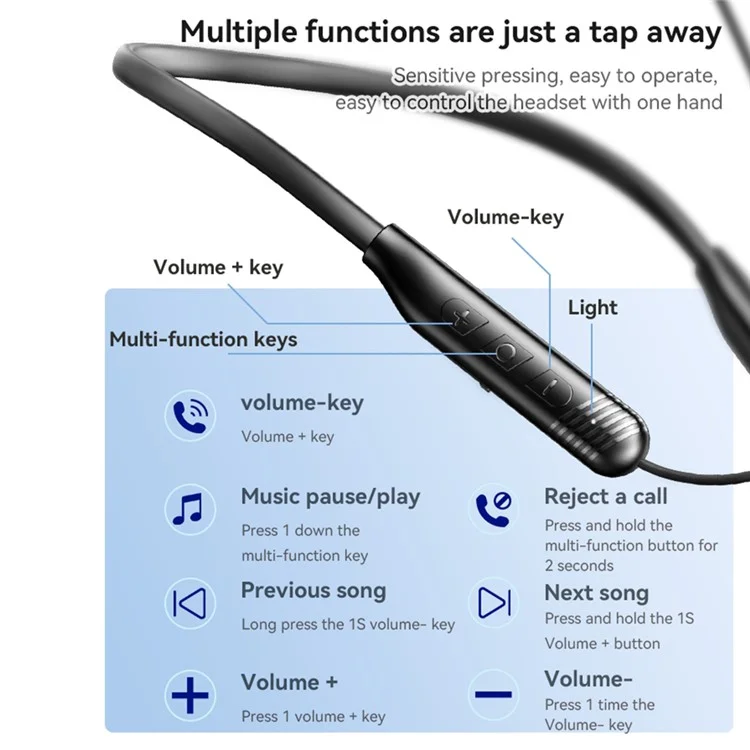 YESIDO YSP20 Magnetic Neck-Mount Earphones Lightweight Magnetic Absorption Headphones