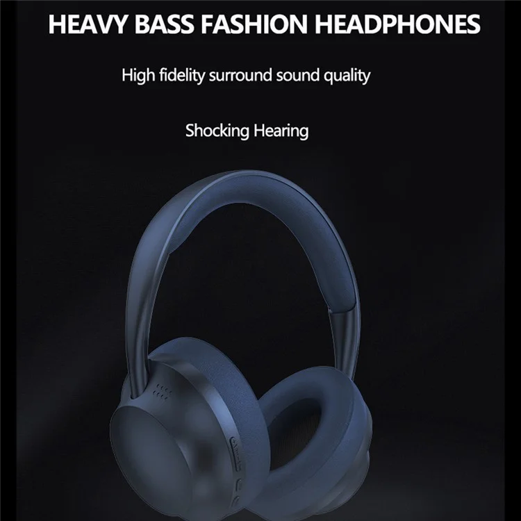 P7235 Over-Ear Bluetooth-compatible 5.1 Headphones HD Sound Headset Support TF Card, 3.5mm AUX - Beige