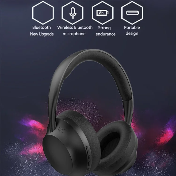 P7235 Over-Ear Bluetooth-compatible 5.1 Headphones HD Sound Headset Support TF Card, 3.5mm AUX - Beige