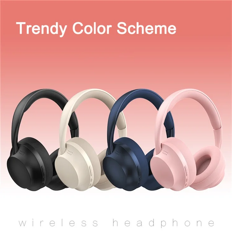P7235 Over-Ear Bluetooth-compatible 5.1 Headphones HD Sound Headset Support TF Card, 3.5mm AUX - Beige