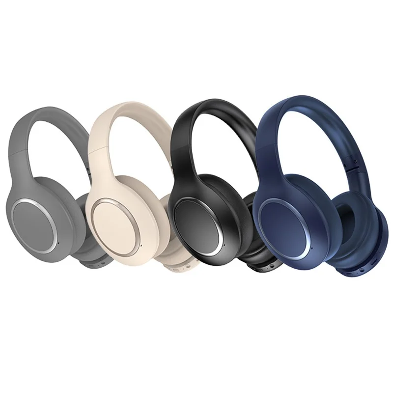 P6066 Over-Ear Active Noise-Cancelling Headset Bluetooth-compatible 5.3 Wireless Headphones Support AUX - Grey