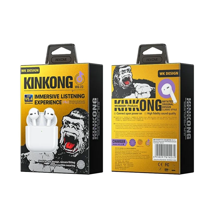 WEKOME WS-23 Kinkong-Linton Series TWS Wireless Earbuds Youth Gen4 Bluetooth-compatible Headphone with Charging Case