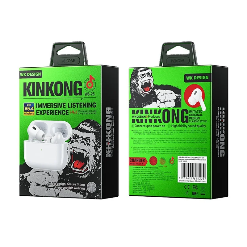 WEKOME WS-25 Kinkong-Linton Series TWS Wireless Earbuds Gen5 Bluetooth-compatible Headphone with Charging Case