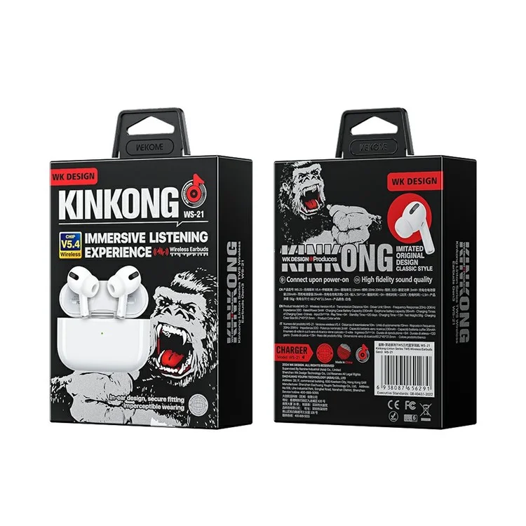 WEKOME WS-21 Kinkong-Linton Series TWS Wireless Earbuds Gen3 Bluetooth-compatible Headphone with Charging Case