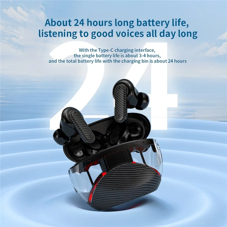 YW11 TWS Bluetooth -ohrhörer ANC Noise Reduktion Wireless Sportmusik Calling Headset - Schwarz