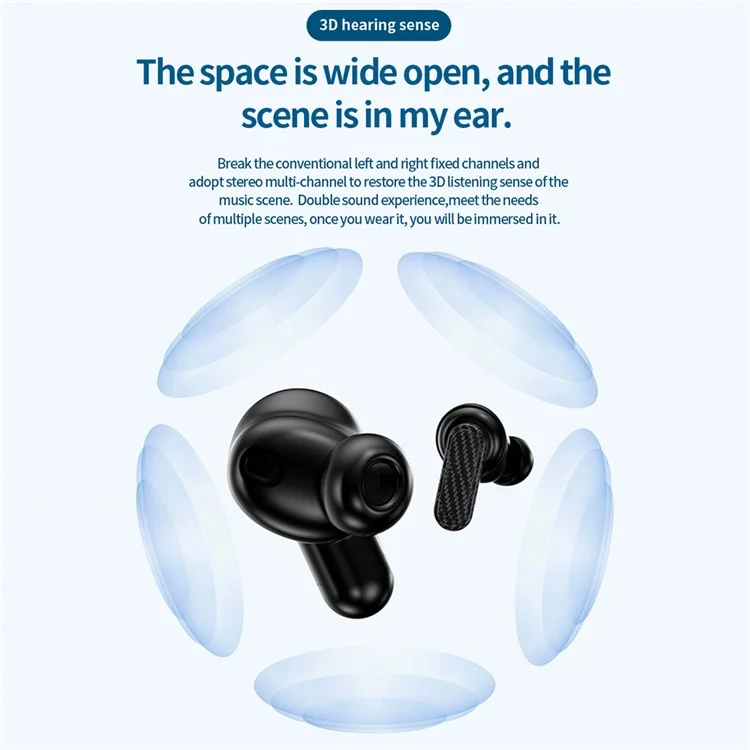 YW11 TWS Bluetooth -ohrhörer ANC Noise Reduktion Wireless Sportmusik Calling Headset - Schwarz