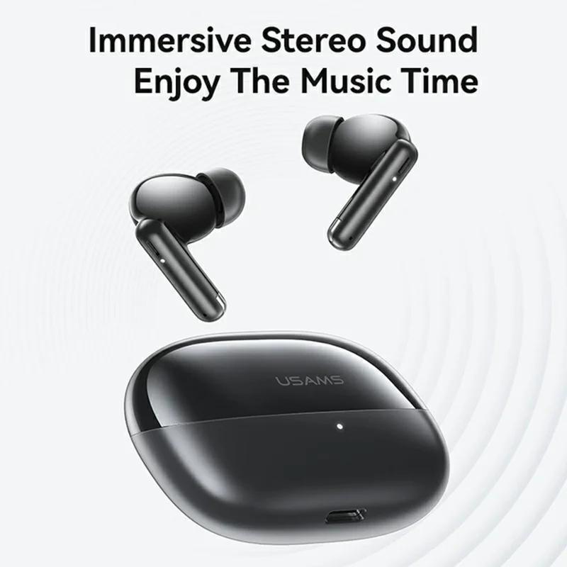 USAMS IF27 IF Series TWS Earbuds In-Ear Bluetooth-compatible Earphones with Capsule Charging Case - Black