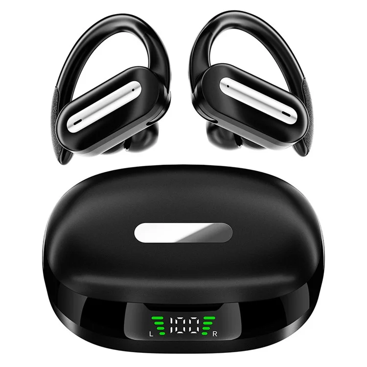 SP36 ENC Noise Reduction Wireless Bluetooth-compatible Sports Earphones with Rotating Hook - Black