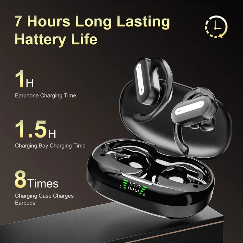 SP36 ENC Noise Reduction Wireless Bluetooth-compatible Sports Earphones with Rotating Hook - Black