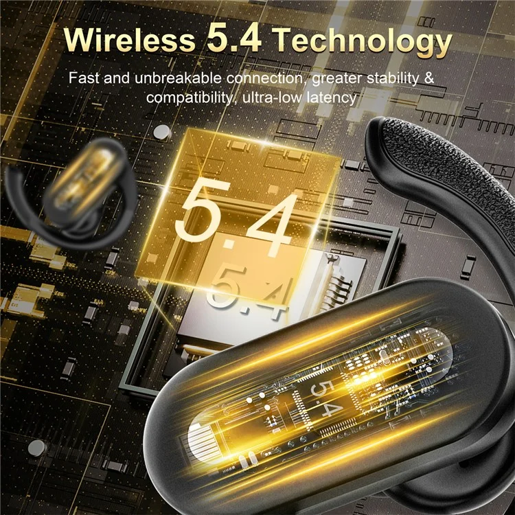 SP36 ENC Noise Reduction Wireless Bluetooth-compatible Sports Earphones with Rotating Hook - Black