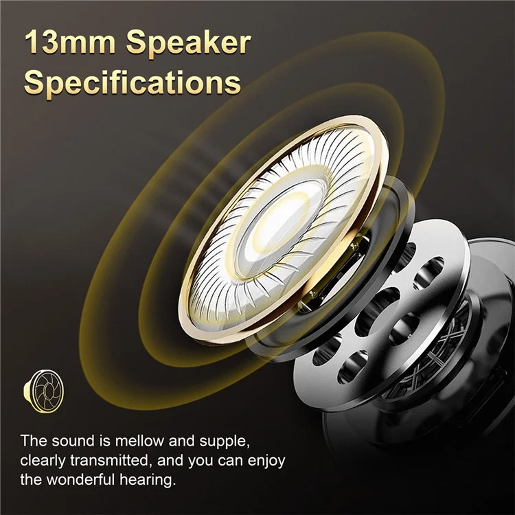 SP36 ENC Noise Reduction Wireless Bluetooth-compatible Sports Earphones with Rotating Hook - Black