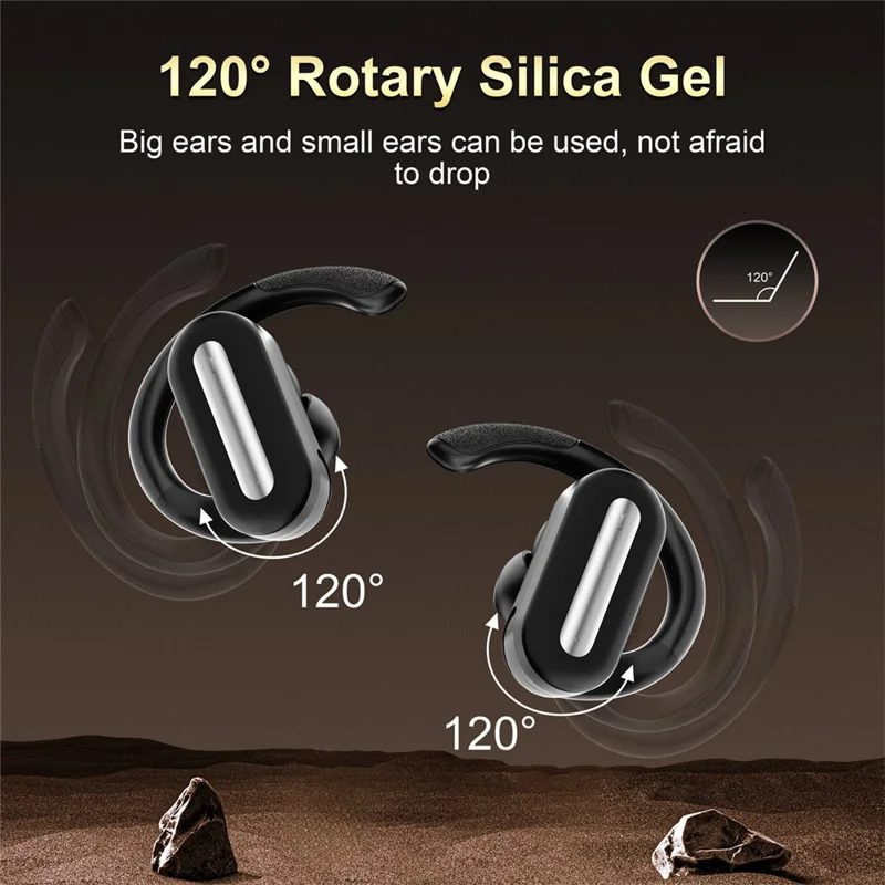 SP36 ENC Noise Reduction Wireless Bluetooth-compatible Sports Earphones with Rotating Hook - Black