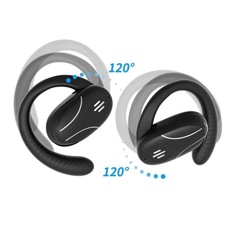 SP30 AI Directional Voice Transmission Open Ear Headphones Bluetooth-compatible Earphones with Rotating Hook - Black