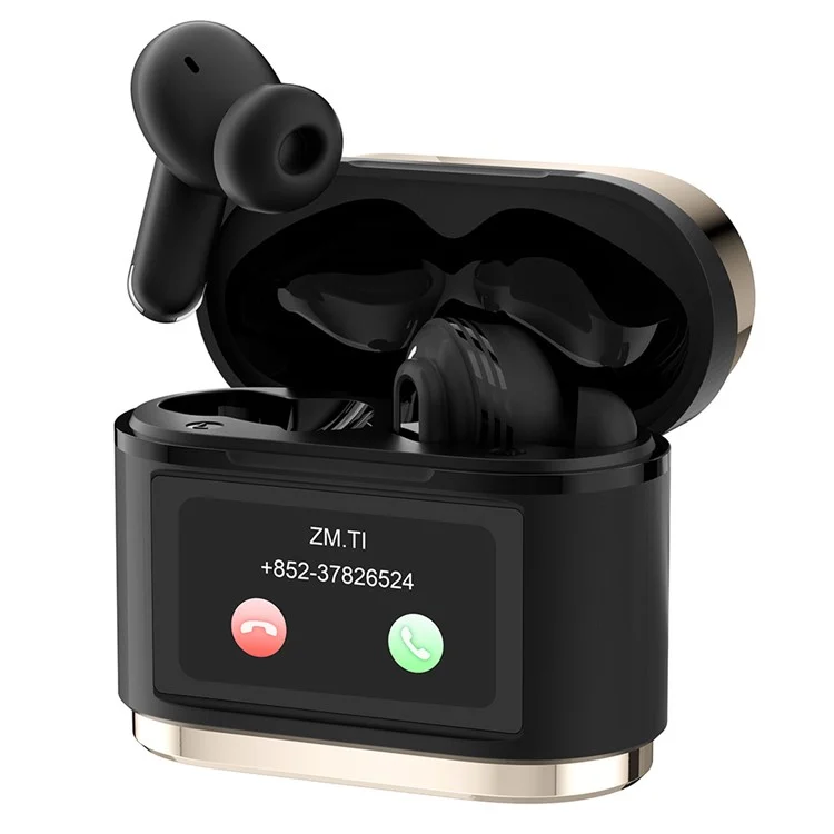 BD2 Smart Digital Display Touch Screen Wireless Bluetooth Headset ANC+ENC Noise Cancelling - Dourado