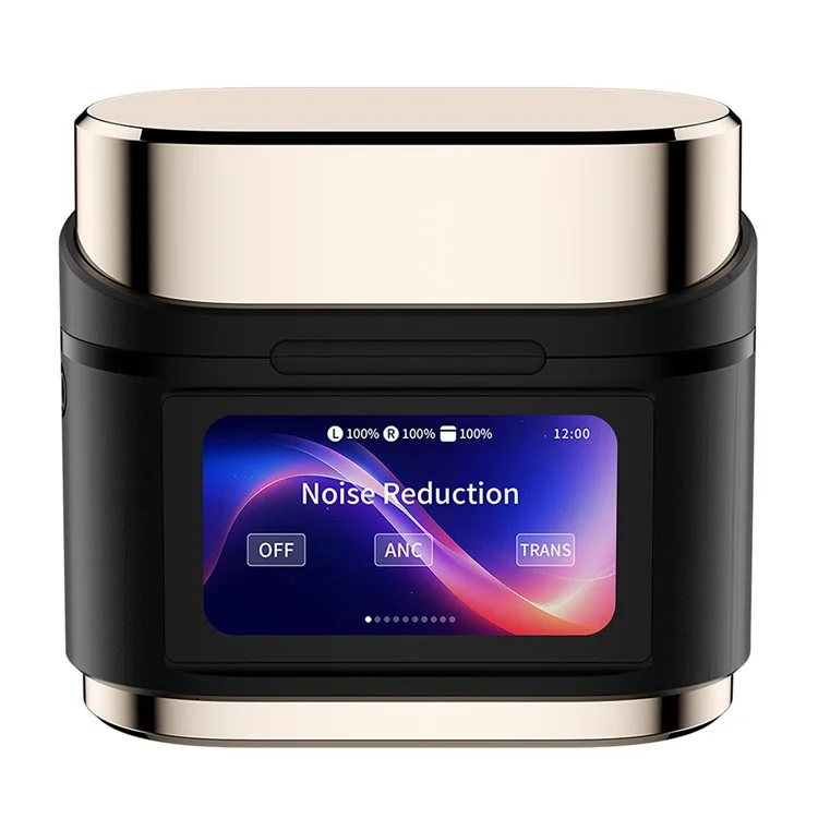 BD2 Smart Digital Display Touch Screen Wireless Bluetooth Headset ANC+ENC Noise Cancelling - Dourado