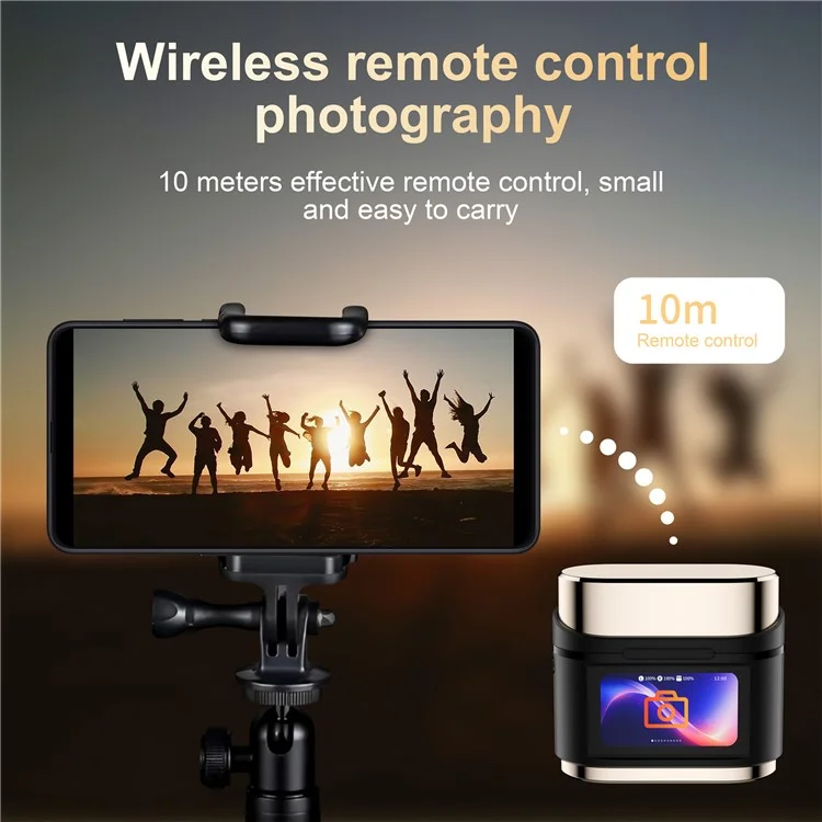BD2 Smart Digital Display Touch Screen Wireless Bluetooth Headset ANC+ENC Noise Cancelling - Dourado