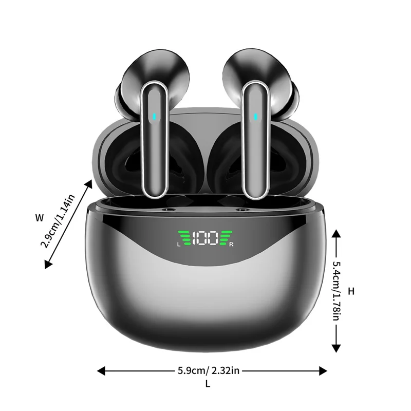DP4 HiFi Sound Bluetooth-compatible Earphones Noise Reduction Wireless In-Ear Headphones - Black